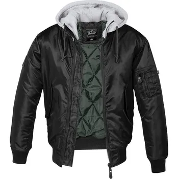 Pánský bomber Brandit MA1 Sweat Hooded Jacket černý/šedý