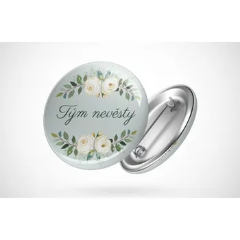 Svatební dekorace Rozlučková placka tým nevěsty - průměr 25 mm