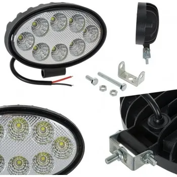 Pracovní světlo Oválné Pracovní Světlo 8 Led 24w 1800lm 12v 24v MZR 36342