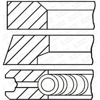 Píst motoru Sada pístních kroužků GOETZE ENGINE 08-445100-00