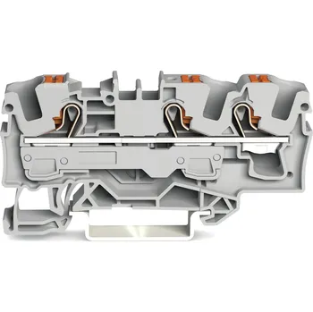 Rozvaděč WAGO Svorka 2206-1301 3vodičová průchozí s ovládacím tlačítkem 6 mm², šedá 2206-1301