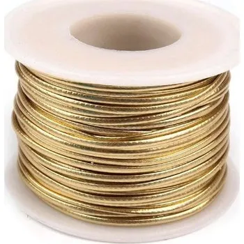 Šňůrka z eko kůže - zlatá (Ø1,5mm) - metráž
