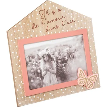 Rám na obraz Atmosphera for Kids Rámeček na fotku domeček s bílými puntíky 19 x 19 cm