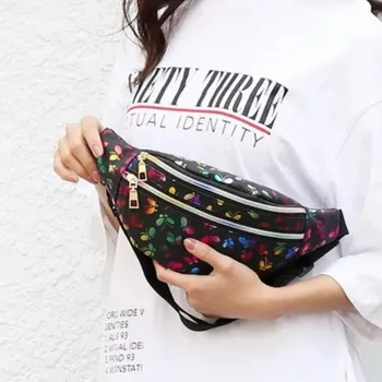 Ledvinka Holografická ledvinka s motýlky Barva: Černá