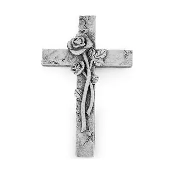 Dekorace kříž s růží