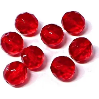 Dětské navlékací korálky Korálky broušené/ohňovky - červená > Ø10mm (10 kusů)