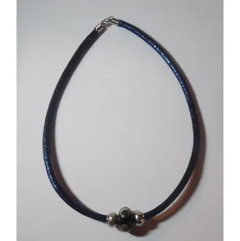 Náhrdelník Náhrdelník s vinutkou - modrá/tečky