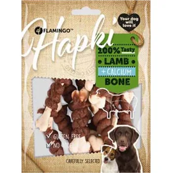 Pamlsek pro psa FLAMINGO Hapki Calcium Bone with Lamb 150g