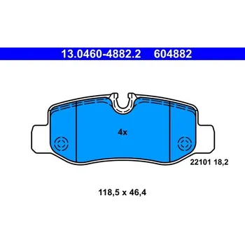 Brzdová destička Sada brzdových destiček, kotoučová brzda ATE 13.0460-4882.2