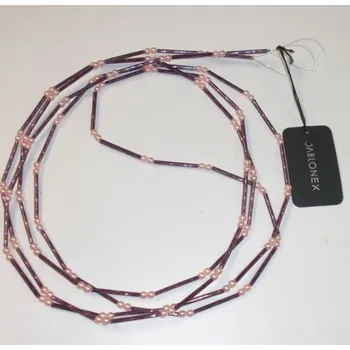 Vánoční ozdoba Vánoční řetěz z korálků - fialová/růžové perličky 2 metry fialová/růžové perličky