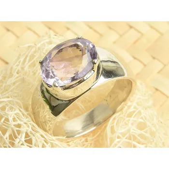 Prsten Prsten ametyst brus ovál vel.53 Ag 925/1000 6,5g