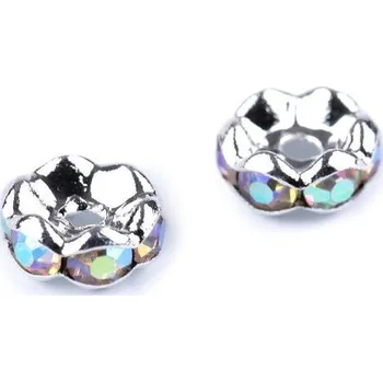 Šatonová rondelka - AB lesk-stříbrná Ø8mm
