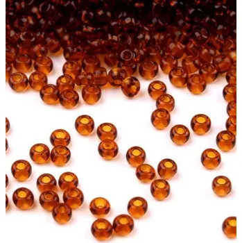 Dětské navlékací korálky Rokajl PRECIOSA hnědá průhledná > (7/0) Ø3,5mm (sáček 20g)