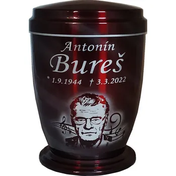 Smuteční dekorace Portrét na urnu, airbrush