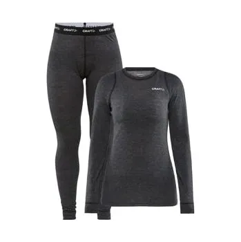 Set dámského termoprádla W Set CRAFT CORE Wool Merino černá XS + doprava zdarma!