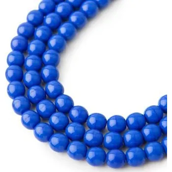 Korálek Korálky skleněné kulaté (20 g) - modrá tmavá > Ø4mm