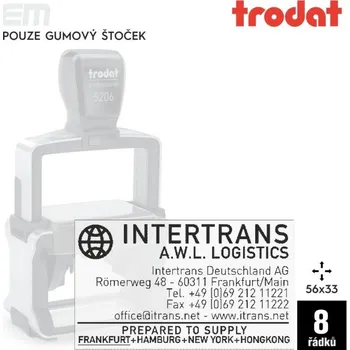 Razítko Razítko Trodat 5206 [56x33mm] - pouze gumový štoček
