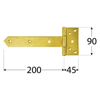 Tesařské kování DOMAX ZB 200 Závěs brankový 200x45x90x35x3,0 mm černý lak !!!