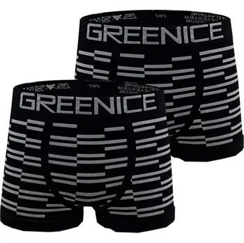Boxerky Pánské bezešvé boxerky GREENICE Art: 4631 ( 2 ks v balení ) Barva: Černá, Velikost: M/L