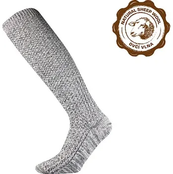 Pánské ponožky Komfortní podkolenky Boma comfort JEŠTĚD šedý melír s bavlnou a ovčí vlnou velikosti ponožek: 29-30 ( EUR vel. 43-45)