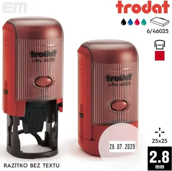 Razítko Razítko Trodat 46125 [25x25mm] s datem - razítko s polštářkem