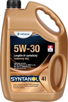 Motorový olej Velvana Syntanol Longlife III 5W-40 4 l