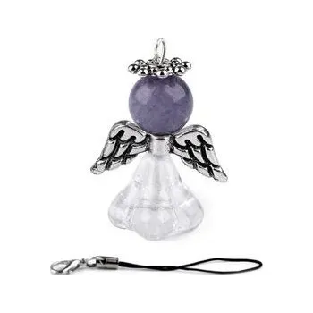 Přívěsek Přívěsek - Anděl pro štěstí avanturín modrý/čirá