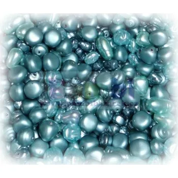 Šperk Skleněné voskové perly MIX - modrá tyrkys (modrá tyrkys)