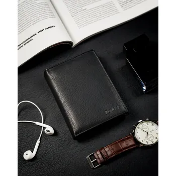 Peněženka Černá pánská kožená peněženka 12227 - One size