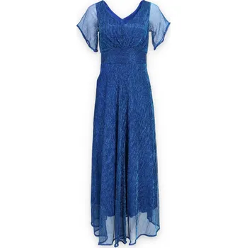 Dámské šaty Šaty společenské dlouhé For You kr.rukáv barva: modrá, velikost: 38