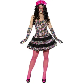 Karnevalový kostým Dámská sukně - Barevné lebky 38/40