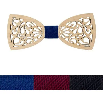 Motýlek Dřevěný pánský motýlek - Gentleman I., Látka 708 - námořnická modrá