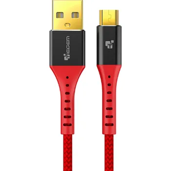 Mobilní telefon Datový kabel TIEGEM USB - Micro USB, červený, 30cm