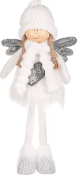 Vánoční dekorace Autronic ZM1379 andělka se srdcem bílá barva