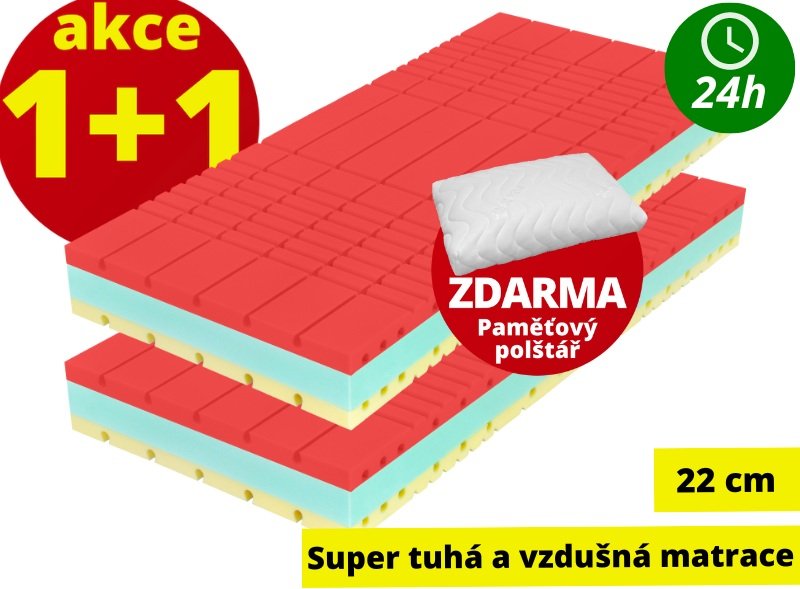 Matrace za hubičku.cz Herkules Clima 90 x 200 extra tvrdá, vysoká matrace pro vysokou nosnost