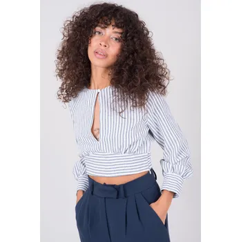 Dámská halenka Dámská blůza 15692 - BSL modro-bílé pruhy L