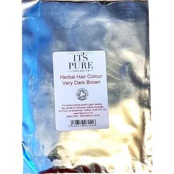 Barva na vlasy It's Pure | Barva na vlasy - velmi tmavě hnědá Obsah: 10 g - vzorek 100 % BIO indigo + henna • COSMOS certifikace • vegan
