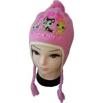 Čepice SUN CITY Čepice LITTLEST PET SHOP s copánky růžová, vel. 54