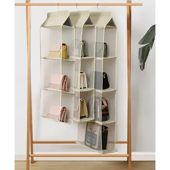 Organizér na kosmetiku Luxusní organizér na kabelky se 3 přihrádkami - béžová