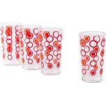 Sklenice 3+1 červeno-oranžové