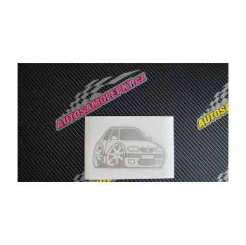 Polep vozidla SAMOLEPKA Citroen saxo karikatura pravá (10 - červená) NA AUTO, NÁLEPKA, FÓLIE, POLEP, TUNING, VLASTNÍ TEXT, TISK, AUTOSAMOLEPKY.cz, POLEPY, OBRÁZEK, LOGO, SAMOLEPKY