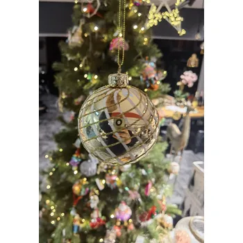 Vánoční ozdoba Vánoční ozdoba - Koule zlatobílá