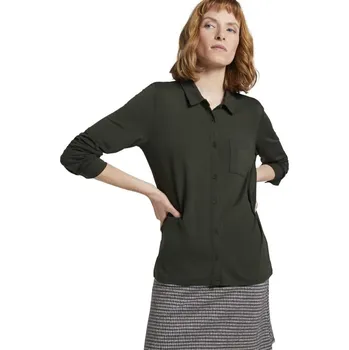 Dámská košile TOM TAILOR DÁMSKÁ ÚPLETOVÁ KOŠILE-KHAKI L
