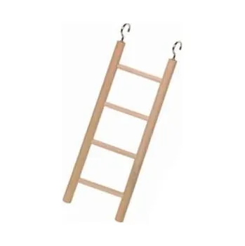Příslušenství ke kleci pro ptáka Nobby dřevěný závěsný žebřík pro papoušky 4 příčky 18cm