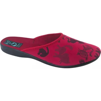 Dámská obuv Dámské pantofle přezůvky ADANEX SARA 27755 červené malinové s kočkami uzavřená špička velikost: 36