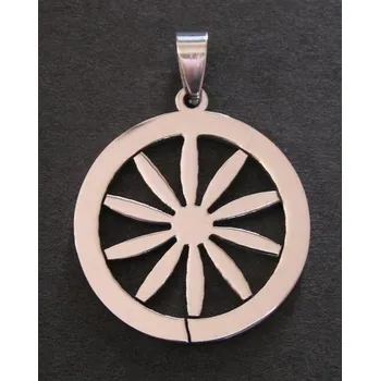 Přívěsek Květ v kruhu - ocelový přívěsek