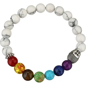 Náramek Korálkový náramek s Buddhou, Magnezit