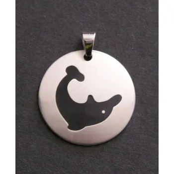 Přívěsek Delfín v kruhu - ocelový přívěsek