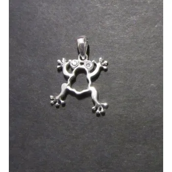 Přívěsek Žába se zdobenýma očima - stříbrný přívěsek