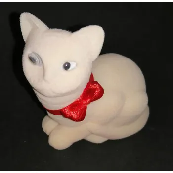 Dárková krabička Sametová krabička na šperky - růžová kočka